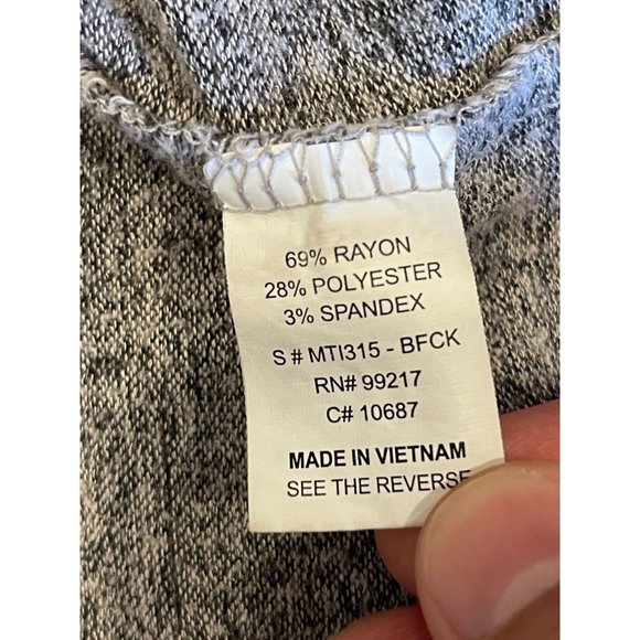 Moa Moa Womens Cowl Neck Hacci Pullover Top MTI315-BFCK Gray Size Medium - Picture 6 of 7